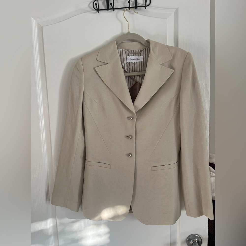 Calvin Klein Cream Classic Women's Blazer